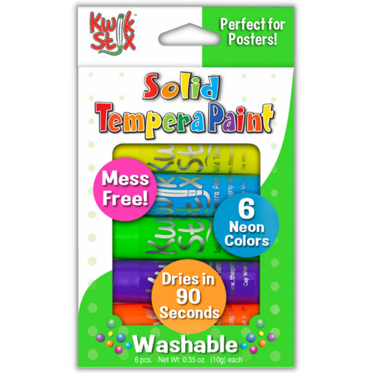 The Pencil Grip Kwik Stix - 12 Pennarelli A Tempera Solidi Bianchi - Asciugatura Rapida In 90 Secondi, Senza Acqua, Lavabili E Atossici